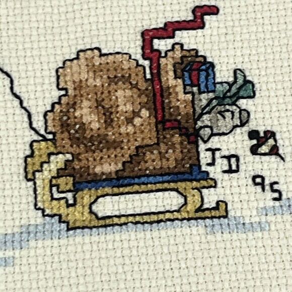 Vintage Christmas Santa Claus & Sleigh w/ Toys 1995 14" x 11" Holiday - Picture 8 of 12